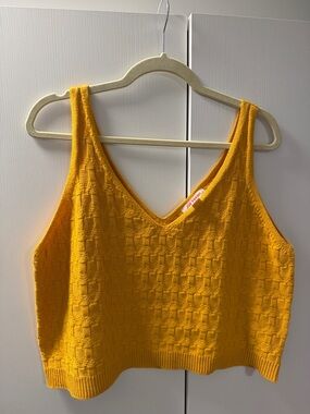Joe Fresh Textured V-Neck Knit Tank - Mustard Yellow